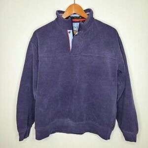 Orvis Mens Medium Purple Quarter Zip Pullover Sweatshirt Mock Neck